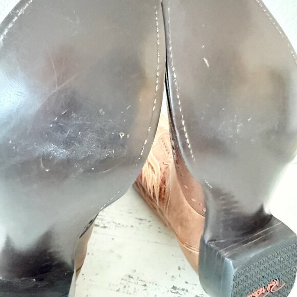 Rod Patrick Mens Cowboy Boots 10.5B Brown Calf Western Leather Soles Blunt Toe - Picture 11 of 14